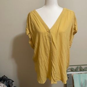 Yellow button down blouse